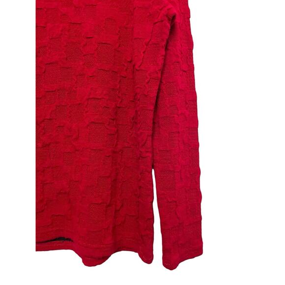 Cut Loose Long Sleeve Textured Knit Top Shirt Women Size‎ Small Red Funky Unique - Picture 5 of 7